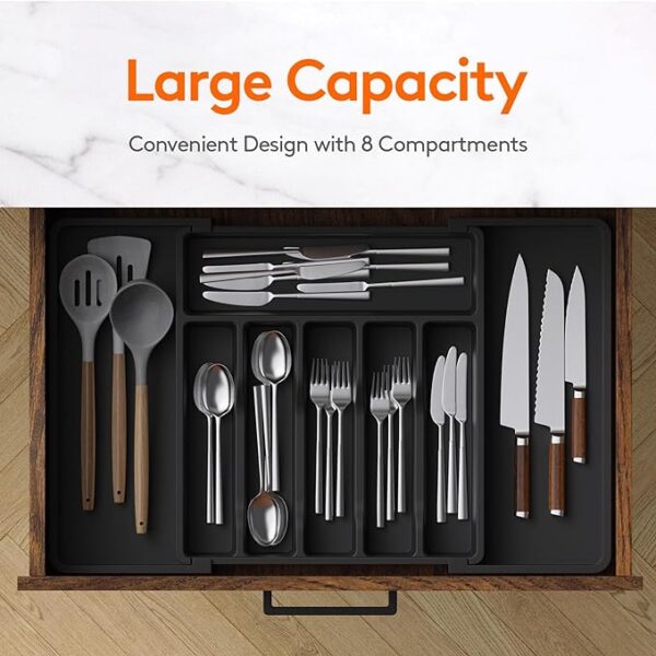 Cutlery Drawer Organiser, Expandable Utensil Tray for Kitchen - Image 4